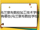 乌兰察布数控加工技术学校有哪些(乌兰察布数控学校)