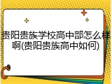 贵阳贵族学校高中部怎么样啊(贵阳贵族高中如何)