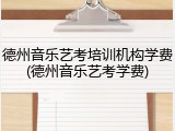德州音乐艺考培训机构学费(德州音乐艺考学费)