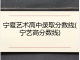 宁夏艺术高中录取分数线(宁艺高分数线)