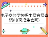 电子商务学校招生网官网查询(电商招生官网)