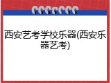 西安艺考学校乐器(西安乐器艺考)