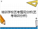 培训学校艺考情况分析(艺考培训分析)