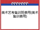 美术艺考集训班费用(美术集训费用)