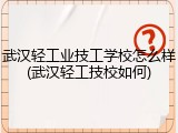武汉轻工业技工学校怎么样(武汉轻工技校如何)