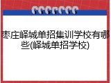 枣庄峄城单招集训学校有哪些(峄城单招学校)