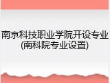 南京科技职业学院开设专业(南科院专业设置)