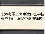 上海考不上高中读什么学校好些呀(上海高中落榜择校)