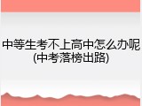 中等生考不上高中怎么办呢(中考落榜出路)