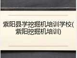 紫阳县学挖掘机培训学校(紫阳挖掘机培训)
