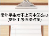 常州学生考不上高中怎么办(常州中考落榜对策)