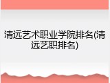 清远艺术职业学院排名(清远艺职排名)