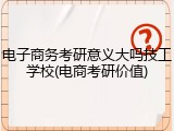 电子商务考研意义大吗技工学校(电商考研价值)