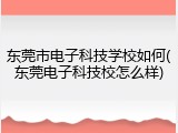 东莞市电子科技学校如何(东莞电子科技校怎么样)
