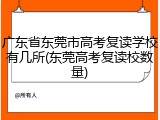 广东省东莞市高考复读学校有几所(东莞高考复读校数量)