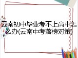 云南初中毕业考不上高中怎么办(云南中考落榜对策)