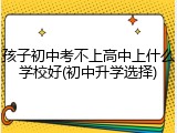 孩子初中考不上高中上什么学校好(初中升学选择)