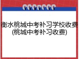 衡水桃城中考补习学校收费(桃城中考补习收费)