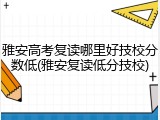 雅安高考复读哪里好技校分数低(雅安复读低分技校)