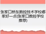 张家口桥东数控技术学校哪家好一点(张家口数控学校推荐)