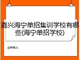 嘉兴海宁单招集训学校有哪些(海宁单招学校)