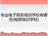 专业电子商务培训学校有哪些(电商培训学校)