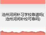 沧州河间补习学校靠谱吗(沧州河间补校可靠吗)