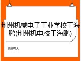 荆州机械电子工业学校王海鹏(荆州机电校王海鹏)