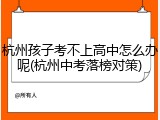 杭州孩子考不上高中怎么办呢(杭州中考落榜对策)