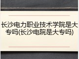 长沙电力职业技术学院是大专吗(长沙电院是大专吗)
