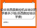 安庆岳西县数控机床培训班学费多少钱(岳西数控培训学费)