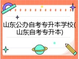 山东公办自考专升本学校(山东自考专升本)