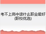 考不上高中读什么职业最好(职校优选)