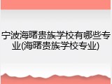 宁波海曙贵族学校有哪些专业(海曙贵族学校专业)