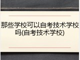 那些学校可以自考技术学校吗(自考技术学校)