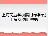 上海商业学校费用标准表(上海商校收费表)