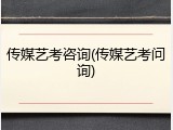 传媒艺考咨询(传媒艺考问询)