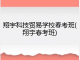 翔宇科技贸易学校春考班(翔宇春考班)