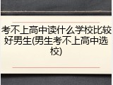 考不上高中读什么学校比较好男生(男生考不上高中选校)