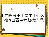 山西省考不上高中上什么学校?(山西中考落榜选择)