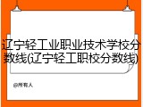 辽宁轻工业职业技术学校分数线(辽宁轻工职校分数线)