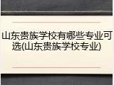 山东贵族学校有哪些专业可选(山东贵族学校专业)