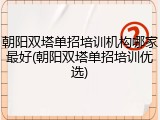 朝阳双塔单招培训机构哪家最好(朝阳双塔单招培训优选)