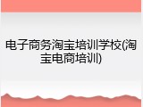 电子商务淘宝培训学校(淘宝电商培训)
