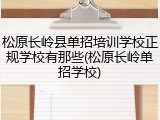 松原长岭县单招培训学校正规学校有那些(松原长岭单招学校)