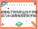 湖南电子商务职业技术学院读几年(湖南电商职院学制)