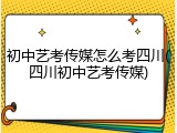 初中艺考传媒怎么考四川(四川初中艺考传媒)