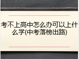 考不上高中怎么办可以上什么学(中考落榜出路)