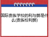国际贵族学校的利与弊是什么(贵族校利弊)