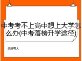 中考考不上高中想上大学怎么办(中考落榜升学途径)
